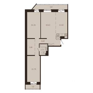 3-к квартира, вторичка, 92м2, 4/9 этаж