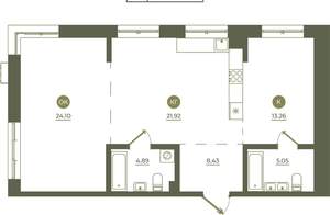 2-к квартира, вторичка, 78м2, 1/9 этаж