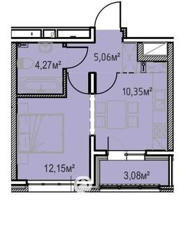 1-к квартира, вторичка, 35м2, 1/13 этаж