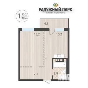 1-к квартира, вторичка, 38м2, 9/16 этаж