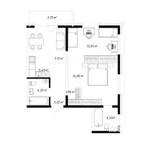 3-к квартира, вторичка, 61м2, 4/19 этаж