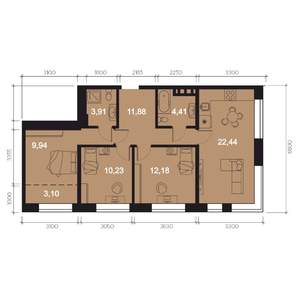4-к квартира, строящийся дом, 78м2, 4/8 этаж