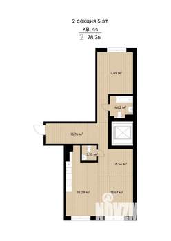 2-к квартира, вторичка, 78м2, 5/9 этаж