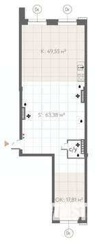 Студия квартира, строящийся дом, 131м2, 2/7 этаж