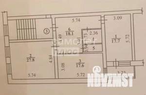 2-к квартира, вторичка, 88м2, 2/6 этаж