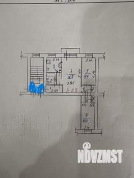 3-к квартира, вторичка, 54м2, 3/4 этаж