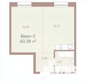 2-к квартира, вторичка, 40м2, 2/16 этаж
