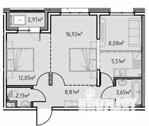 2-к квартира, вторичка, 60м2, 11/13 этаж