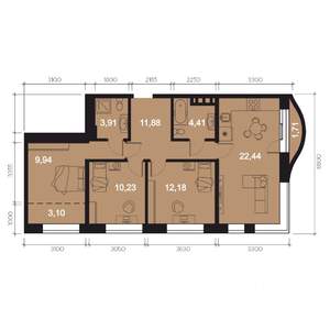 4-к квартира, строящийся дом, 80м2, 1/8 этаж