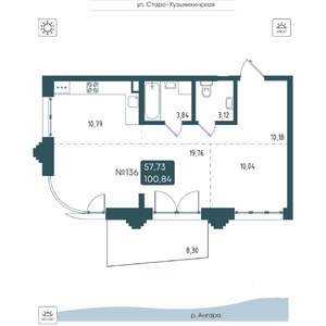 2-к квартира, вторичка, 66м2, 1/20 этаж