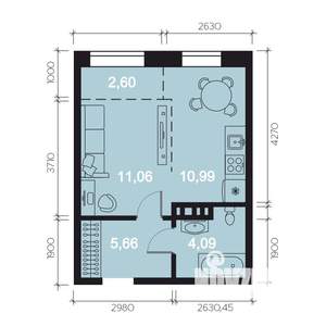 1-к квартира, вторичка, 34м2, 8/8 этаж