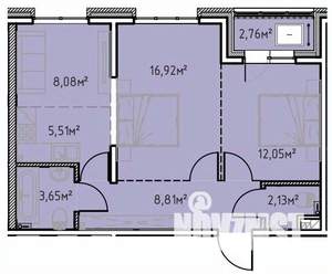 2-к квартира, вторичка, 60м2, 7/13 этаж