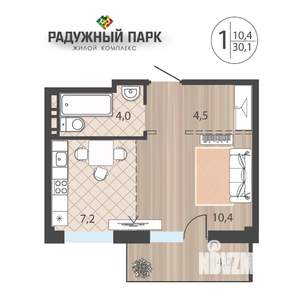 1-к квартира, вторичка, 59м2, 10/12 этаж