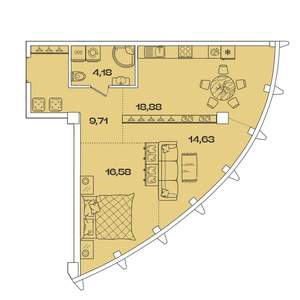 2-к квартира, вторичка, 64м2, 8/8 этаж