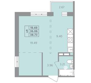 1-к квартира, вторичка, 39м2, 1/4 этаж