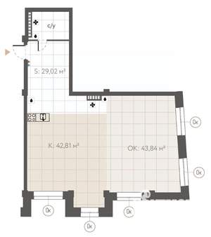 Студия квартира, строящийся дом, 116м2, 2/8 этаж