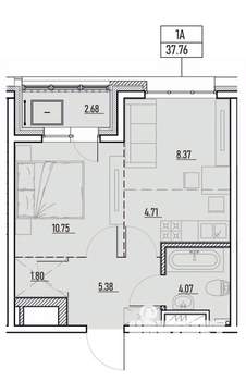 1-к квартира, вторичка, 38м2, 10/13 этаж