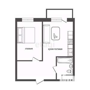 1-к квартира, сданный дом, 40м2, 7/9 этаж