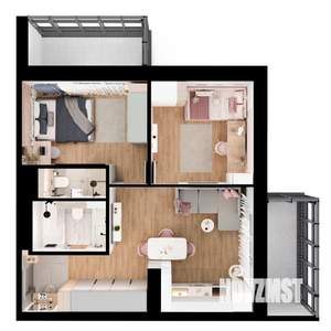 2-к квартира, вторичка, 57м2, 2/18 этаж