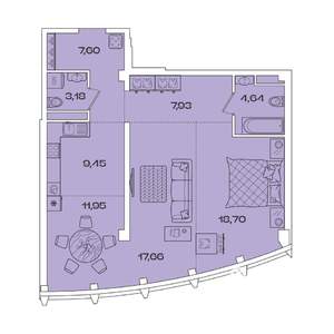 2-к квартира, вторичка, 81м2, 2/7 этаж
