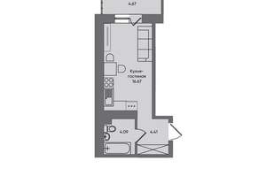 Студия квартира, вторичка, 30м2, 15/18 этаж