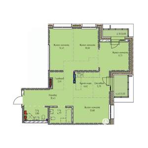 4-к квартира, вторичка, 96м2, 16/19 этаж