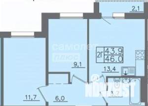 2-к квартира, вторичка, 46м2, 3/9 этаж