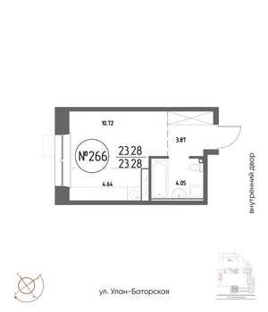 Студия квартира, вторичка, 23м2, 16/19 этаж