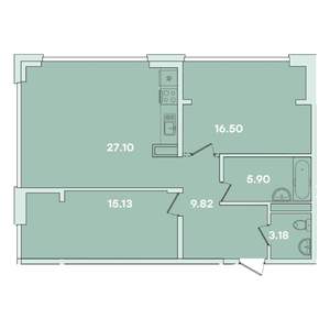 2-к квартира, вторичка, 78м2, 5/16 этаж