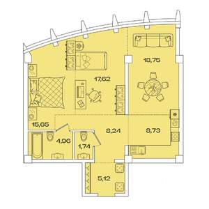2-к квартира, вторичка, 81м2, 4/8 этаж