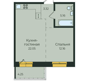 1-к квартира, вторичка, 47м2, 10/17 этаж