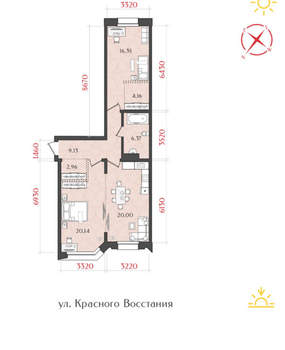 2-к квартира, вторичка, 79м2, 3/6 этаж