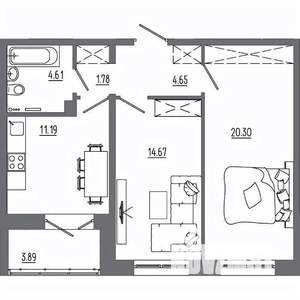 2-к квартира, вторичка, 60м2, 6/14 этаж