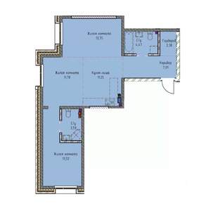 3-к квартира, вторичка, 68м2, 6/19 этаж