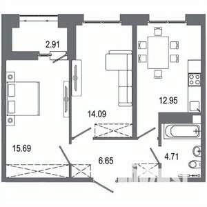 2-к квартира, вторичка, 57м2, 8/16 этаж
