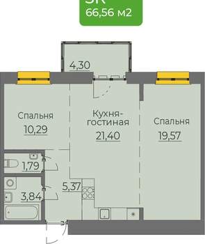 Студия квартира, вторичка, 67м2, 4/10 этаж