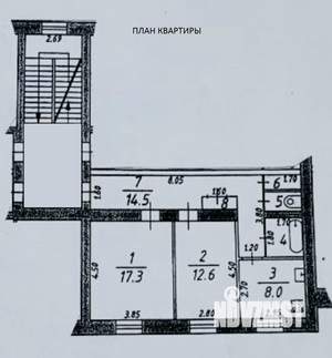 2-к квартира, вторичка, 59м2, 4/5 этаж