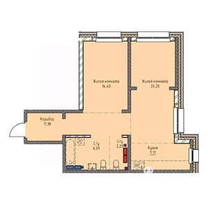 2-к квартира, вторичка, 61м2, 19/19 этаж