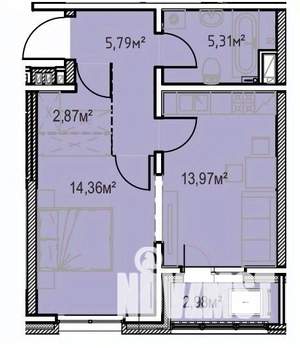 1-к квартира, вторичка, 45м2, 13/13 этаж