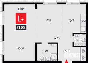 3-к квартира, вторичка, 52м2, 12/14 этаж