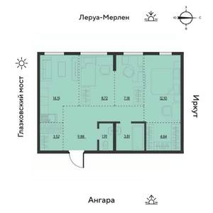 3-к квартира, вторичка, 65м2, 17/19 этаж