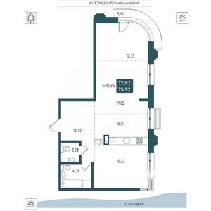 3-к квартира, вторичка, 76м2, 8/20 этаж