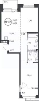2-к квартира, вторичка, 67м2, 9/10 этаж