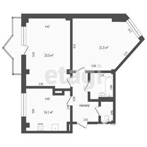 2-к квартира, вторичка, 60м2, 6/11 этаж