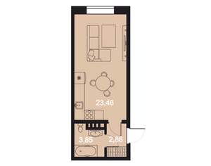 1-к квартира, вторичка, 30м2, 1/8 этаж
