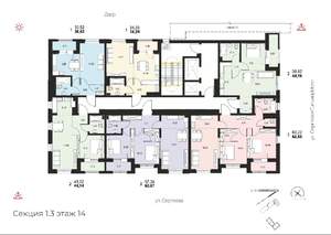 3-к квартира, вторичка, 67м2, 14/14 этаж
