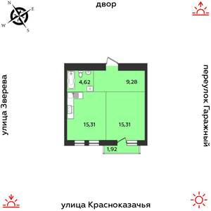 1-к квартира, строящийся дом, 46м2, 8/9 этаж