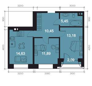 3-к квартира, вторичка, 57м2, 3/8 этаж