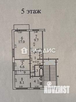 3-к квартира, вторичка, 61м2, 5/5 этаж