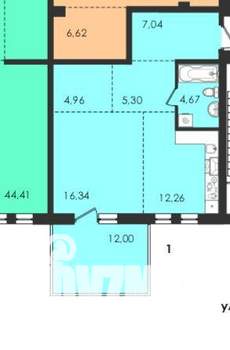2-к квартира, вторичка, 63м2, 1/9 этаж